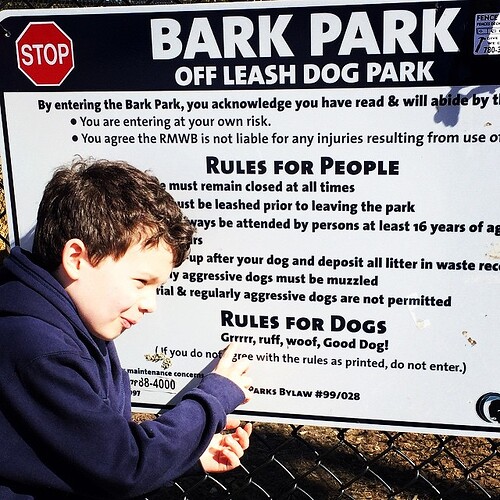 Bark Park rules.