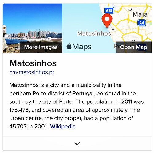 When speaking with the English UK voice, Siri pronounces ‘Matosinhos’ as “muh toes and hoes”
