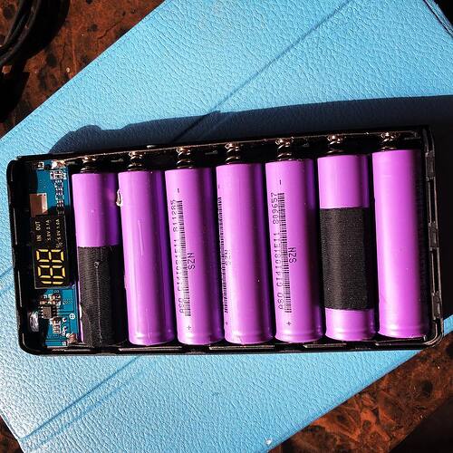 “Homemade” battery pack. From recycled laptop batteries.