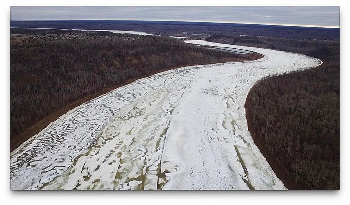 Athabasca river south of #ymm isn’t ice-free yet. But looks like it’s just a matter of time.