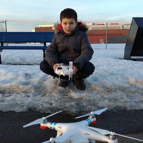 Xavier is learning to fly a drone.