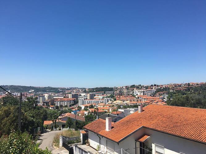 The view from my cousin’s place in Coimbra.