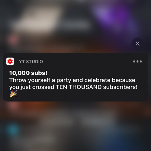 Pizza Party!  10,000 YouTube subscribers!  My YouTube channel is “mig399” search for it on YouTube and subscribe to see boring videos of my kids, boring drone videos, and other non-offensive advertiser-friendly videos :-)