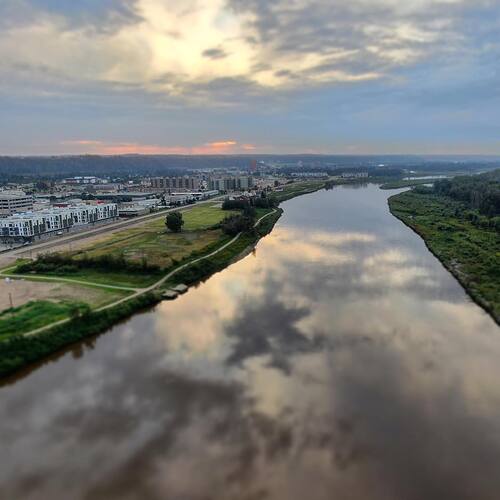 Fort McMurray and the Clearwater River tonight.  #ymm #sunset