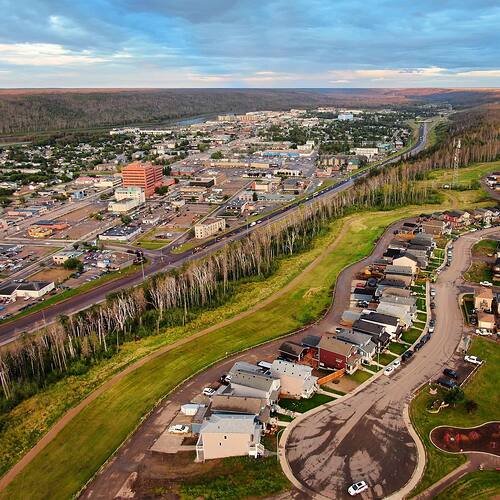 This is the reverse view of the previous shot.  Looking at Downtown Fort McMurray as seen from above Abasand.