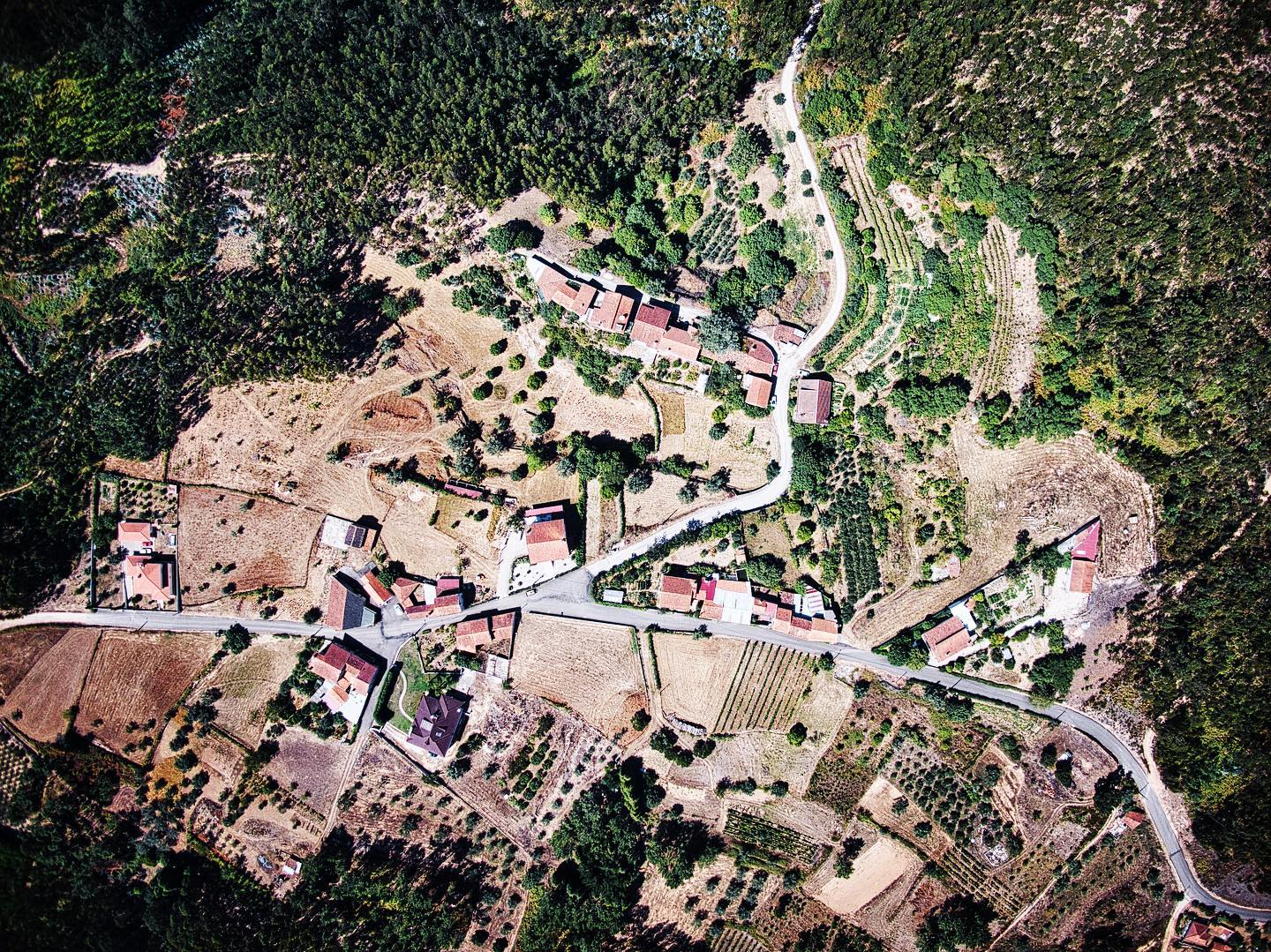 Overhead view of Casqueira, Figueira de Lorvão, Portugal.