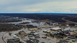 Fort McMurray Flood 2020 -- Clearwater River view